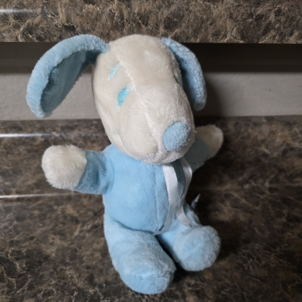 RARE BABY SNOOPY 1968 Plush White Pastel Blue Stuffed Animal - Picture 2 of 6
